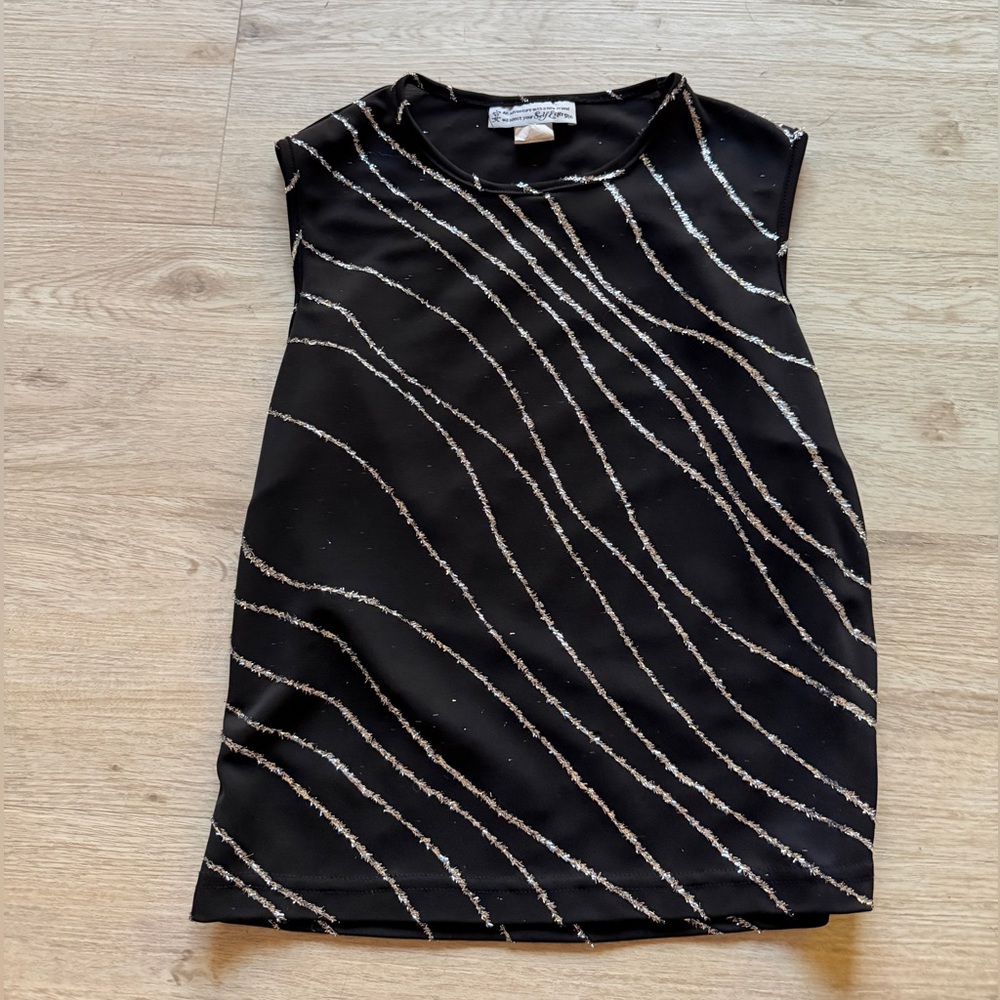 Self Esteem Black Top with Metallic Accents